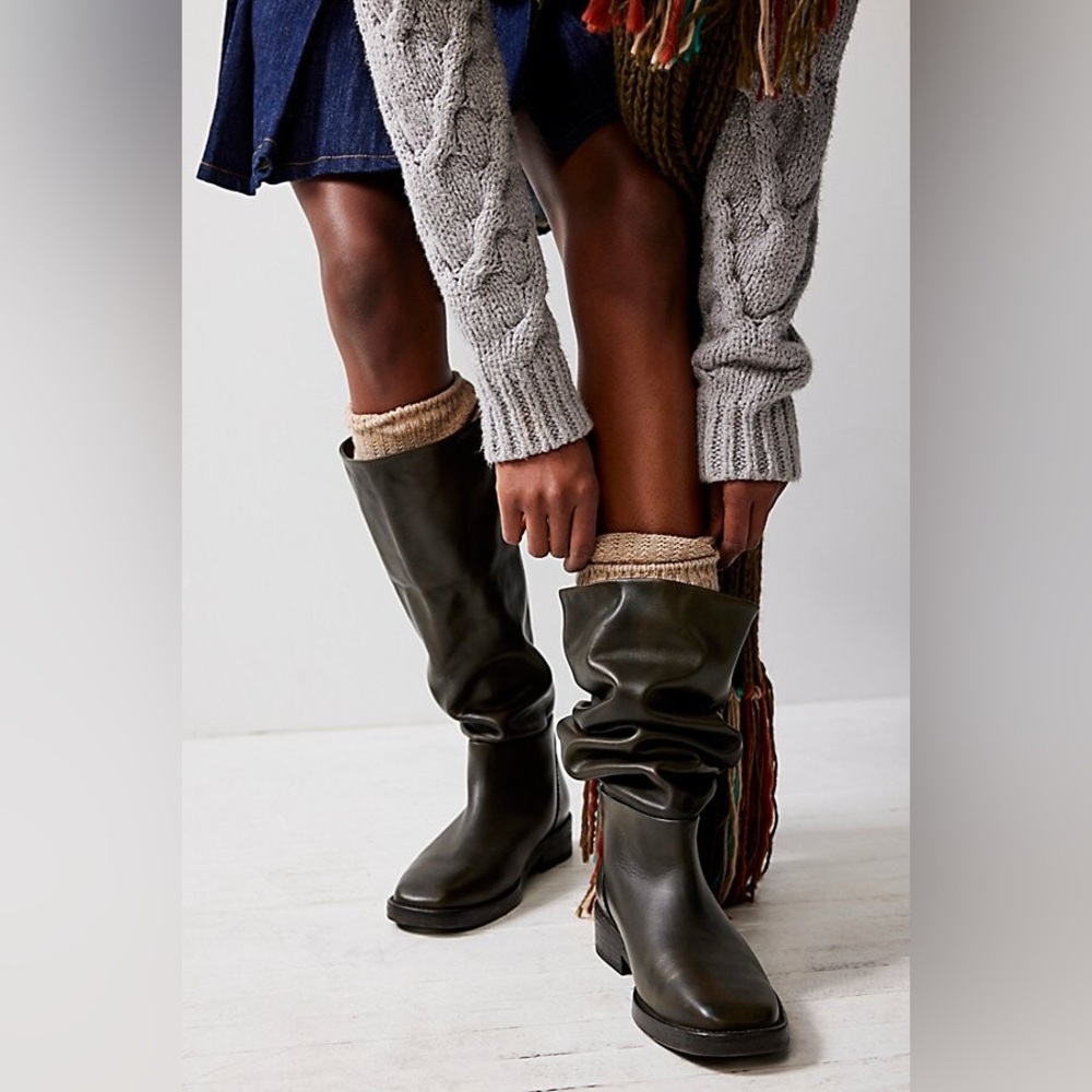 Free People We the Free Townes Fold Down Boots 37.5 Bitter Olive Green